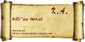 Kása Antal névjegykártya